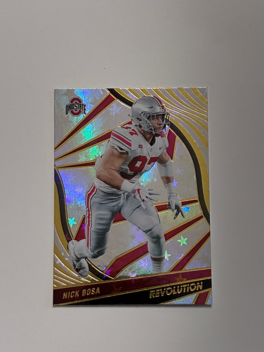 Nick Bosa Ohio State Football Card - Red & Silver